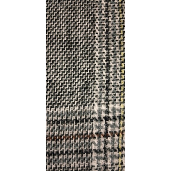 Gray Plaid Acrylic Scarf Yellow Stripe Soft Blanket Wrap Shawl Fringe 52 x 54 - Picture 8 of 15